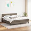 vidaXL Sommier &agrave; lattes de lit avec matelas Taupe 180x200 cm Tissu