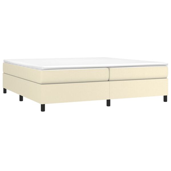 vidaXL Sommier &agrave; lattes de lit avec matelas Cr&egrave;me 200x200cm Similicuir