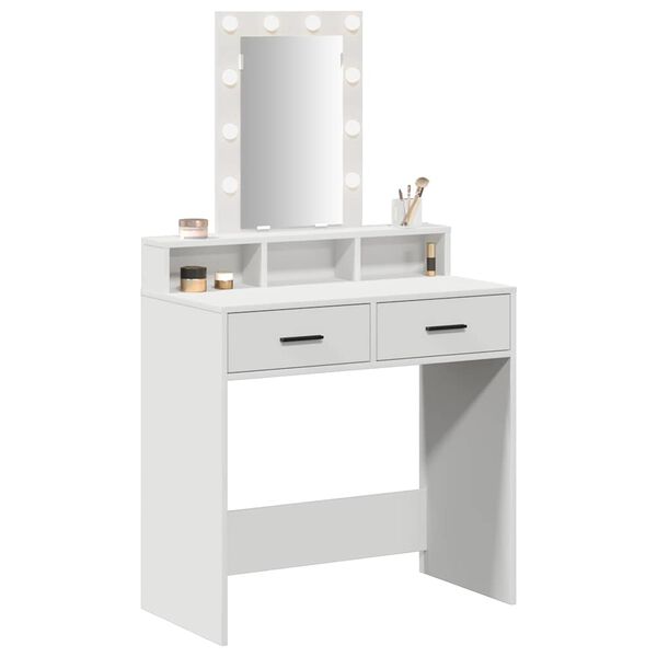 vidaXL Table de Toilette Blanc 79 x 41 x 140 cm Bois d'ing&eacute;nierie