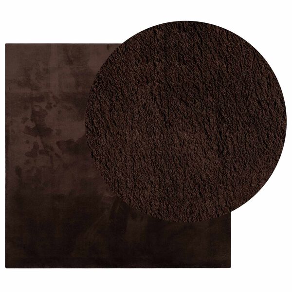 vidaXL Tapis de surface Carr&eacute; HUARTE Marron 240 x 240 cm Polyester
