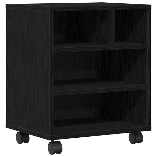 vidaXL Support d'imprimante avec stockage Chêne noir 41 x 32 x 48 cm