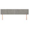 vidaXL T&ecirc;te de lit avec oreilles Gris clair 183x16x78/88 cm Velours