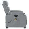 vidaXL Fauteuil de massage inclinable &eacute;lectrique gris clair tissu