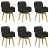 vidaXL Chaises de salle &agrave; manger pivotantes 6 pc Boucl&eacute; Noir