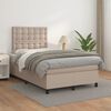 vidaXL Sommier &agrave; lattes de lit matelas cappuccino 120x190cm similicuir