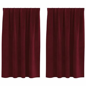 vidaXL Rideaux occultants 2 pcs Bordeaux 140 x 140 cm Velours