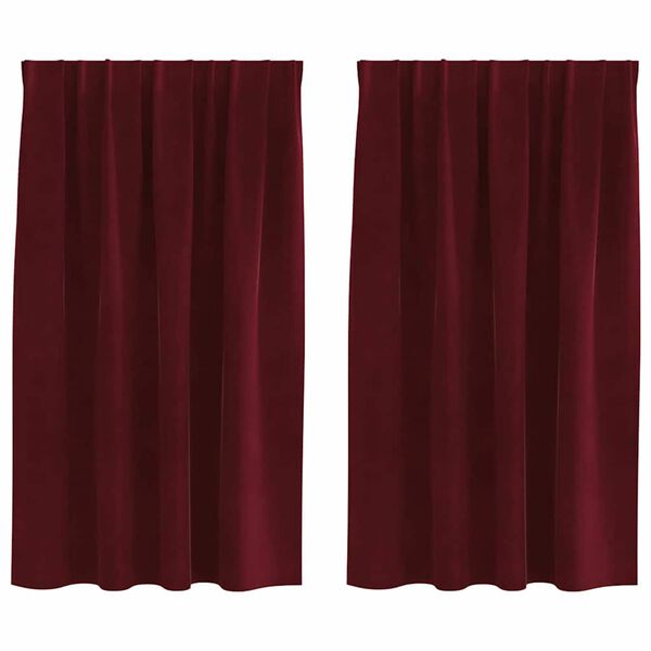 vidaXL Rideaux occultants 2 pcs Bordeaux 140 x 140 cm Velours