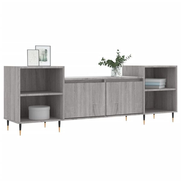 vidaXL Meuble TV Sonoma gris 160x35x55 cm Bois d'ing&eacute;nierie