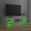 vidaXL Meuble TV avec lumières LED blanc brillant 120x35x40 cm