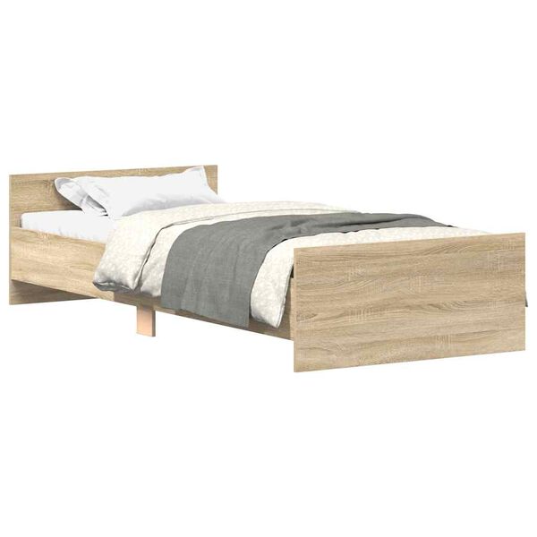 vidaXL Cadre de lit sans matelas ch&ecirc;ne sonoma 75x190 cm