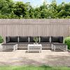 vidaXL Salon de jardin 8 pcs avec coussins blanc acier