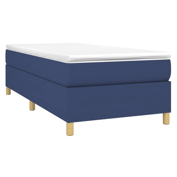 vidaXL Sommier à lattes de lit avec matelas Bleu 100x200 cm Tissu