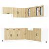 vidaXL Ensemble d'armoires de cuisine 11 pcs Lucca bois d'ing&eacute;nierie