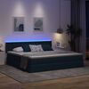 vidaXL Lit avec rangement et LED avec matelas Bleu 200 x 200 cm tissu