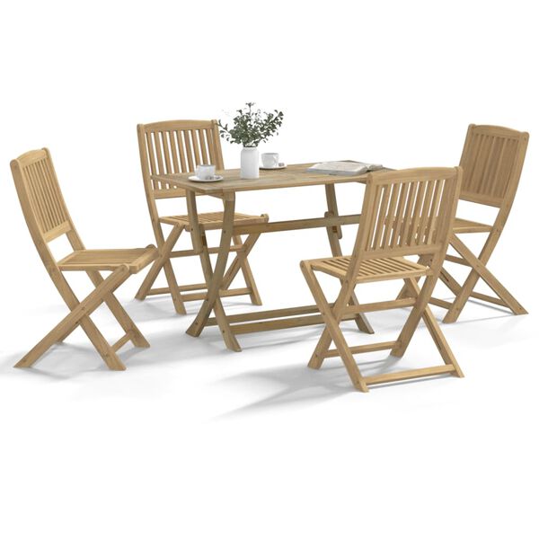 vidaXL Ensemble &agrave; manger de jardin 5 pcs Bois d'acacia solide