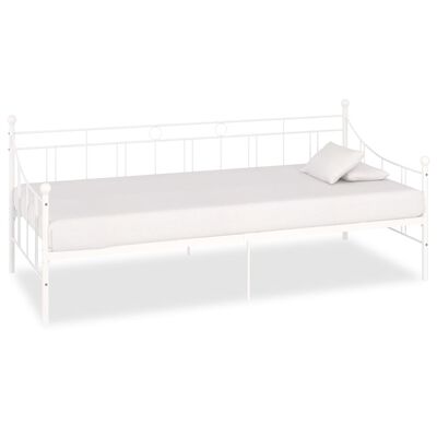 vidaXL Cadre de lit de repos Blanc Métal 90 x 200 cm