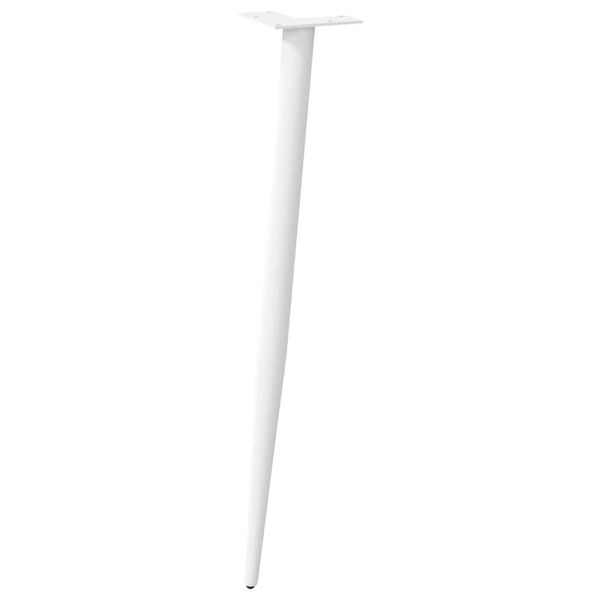 vidaXL Pieds de table console coniques 4 pièces Blanc 72-73 cm Acier