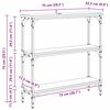 vidaXL Table console avec &eacute;tag&egrave;re Ch&ecirc;ne artisanal 75 x 22,5 x 75 cm