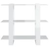 vidaXL Bibliothèque/Séparateur de pièce Blanc brillant 100x30x87 cm
