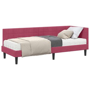 vidaXL Cadre de lit d'angle avec matelas 2 pc Vert Velours