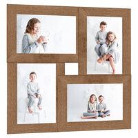 vidaXL Collage de cadres photo pour photo de 4x(10x15 cm) Marron MDF