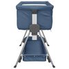 vidaXL Lit pour b&eacute;b&eacute; avec matelas Bleu marine Tissu de lin
