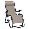 vidaXL Chaise pliable de terrasse Taupe Textil&egrave;ne