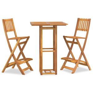 vidaXL Ensemble de bar d'ext&eacute;rieur 3 pcs Bois d'acacia massif