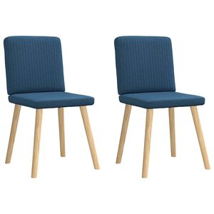 vidaXL Chaises &agrave; manger lot de 2 bleu tissu