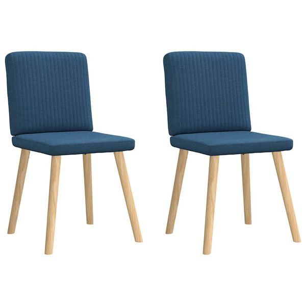 vidaXL Chaises à manger lot de 2 bleu tissu