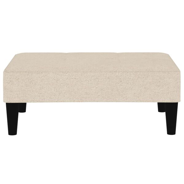 vidaXL Tabouret Cr&egrave;me Tissu en microfibre