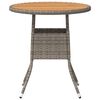 vidaXL Table de D&icirc;ner avec stockage Gris et Acacia 70 x 70 x 73 cm