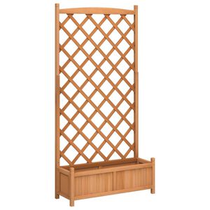 vidaXL Jardini&egrave;re avec treillis marron bois massif de sapin