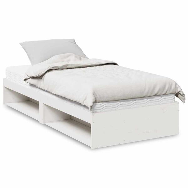 vidaXL Lit de jour avec matelas blanc 90x190 cm bois de pin massif