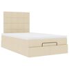 vidaXL Cadre de lit ottoman avec matelas cr&egrave;me 120x190 cm tissu