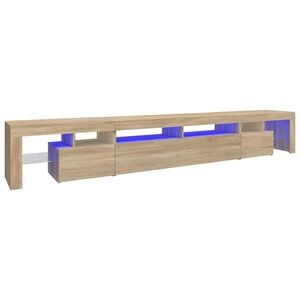 vidaXL Meuble TV avec lumi&egrave;res LED Ch&ecirc;ne sonoma 260x36,5x40 cm