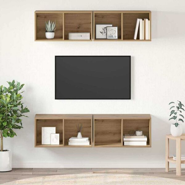 vidaXL Ensemble meuble TV 4 pcs Chêne artisanal 37 x 37 x 72 cm