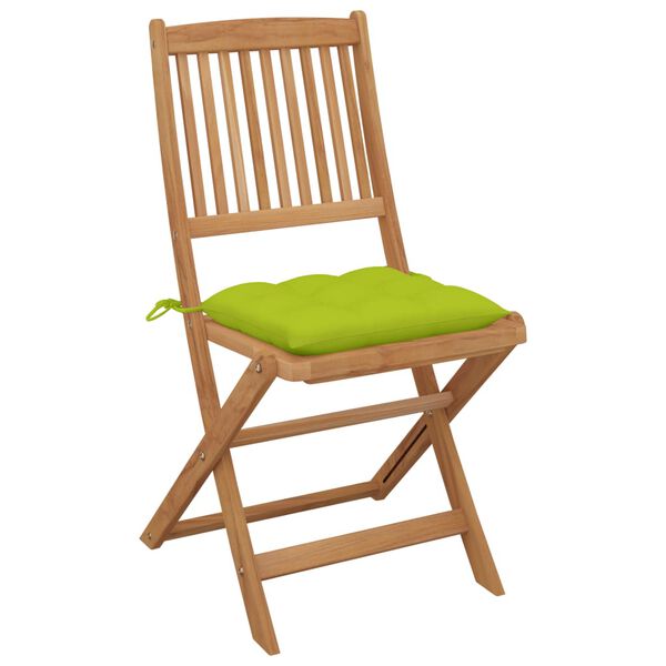 vidaXL Chaises pliables de jardin lot de 4 avec coussins Bois d'acacia