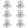 vidaXL Bouchons de poteau 6 pcs Globe final Métal galvanisé 71x71 mm
