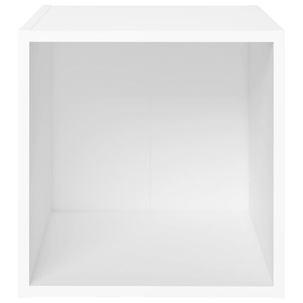 vidaXL Meubles TV 2 pcs Blanc 37x35x37 cm Bois d’ingénierie