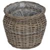 vidaXL Panier de Plante avec stockage 2 pcs Gris Rattan Lacak