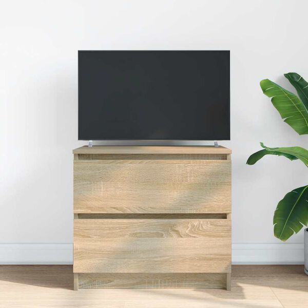 vidaXL Meuble TV ch&ecirc;ne sonoma 60x35x54 cm bois d'ing&eacute;nierie