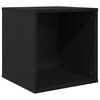vidaXL Bo&icirc;te d'albums vinyles Ch&ecirc;ne noir 37 x 36,5 x 38 cm