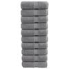vidaXL Serviettes de toilette premium SOLUND 10 pi&egrave;ces Gris 30 x 30 cm 600 g/m&sup2;
