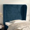 vidaXL T&ecirc;te de lit avec oreilles Bleu fonc&eacute; 93x23x118/128 cm Velours