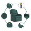 vidaXL Fauteuil de massage inclinable Vert fonc&eacute; Tissu