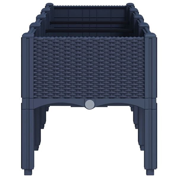 vidaXL Jardini&egrave;re avec pieds bleu gris 160x40x42 cm PP