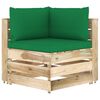 vidaXL Salon de jardin 6 pcs avec coussins Bois impr&eacute;gn&eacute; de vert