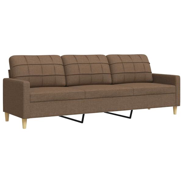 vidaXL Canap&eacute; &agrave; 3 places Marron 210 cm Tissu