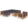vidaXL Salon de jardin 10 pcs avec coussins bois d'acacia solide